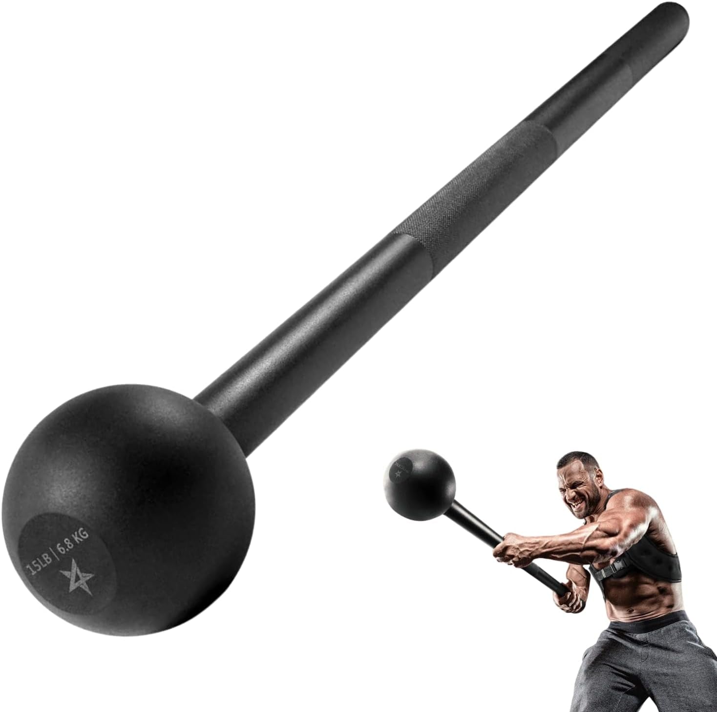 Steel mace for a complete workout: Strengthens your body, shoulders, and forearms. Ideal for strength, rehabilitation, and stretching. Weights range from 5 to 30 pounds.